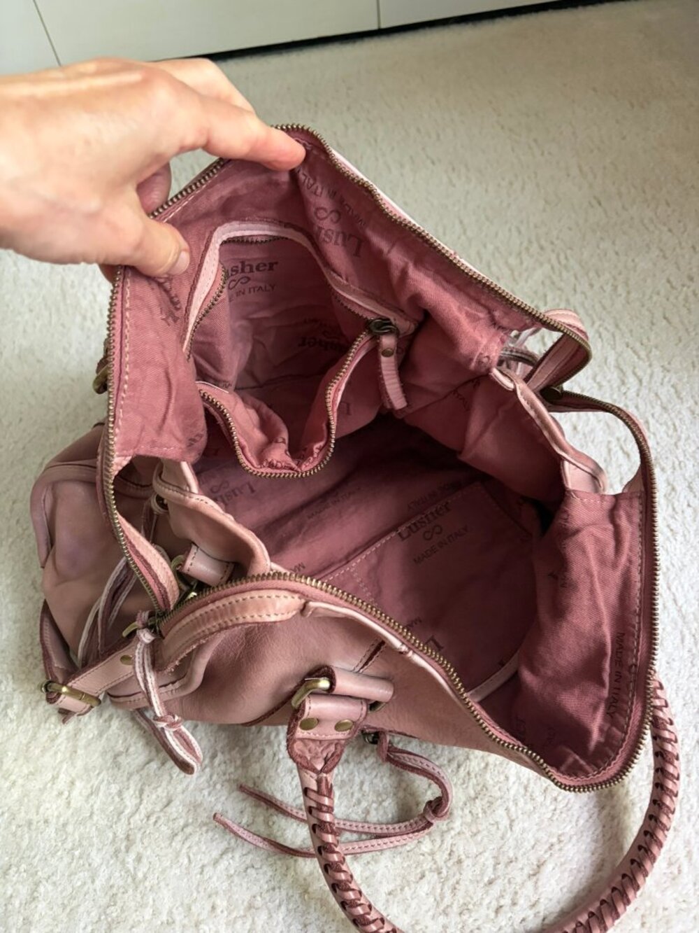 Lusher Fringe Hobo Satchel Bag EUC - Picture 4 of 8